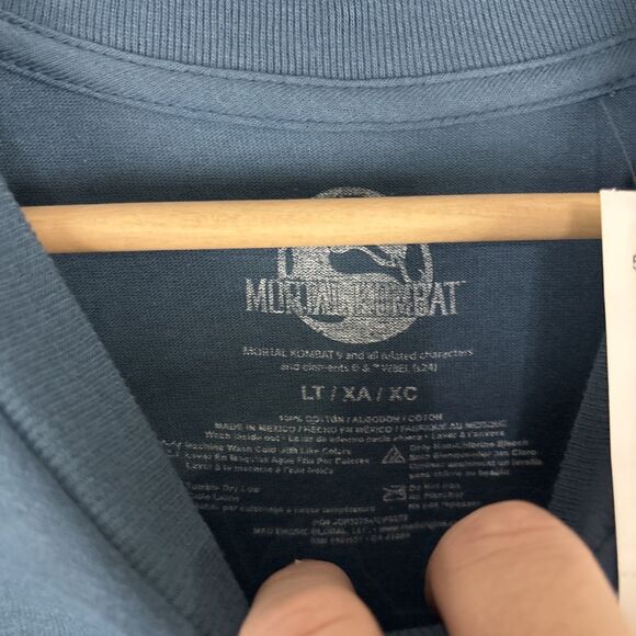 Mortal Kombat Klassic Dragon Graphic Big Logo Blue Shirt Large Tall LT NWT - Picture 4 of 6